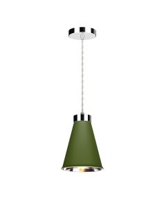 Hyde Single Pendant Polished Chrome and Juniper Green
