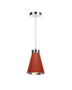 Hyde Single Pendant Polished Chrome and Strawberry