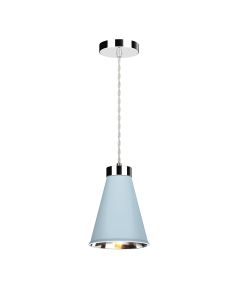 Hyde Single Pendant Polished Chrome and Amalfi Blue