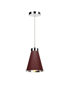 Hyde Single Pendant Polished Chrome and Aubergine