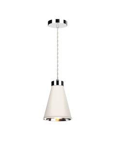 Hyde Single Pendant Polished Chrome and Coconut