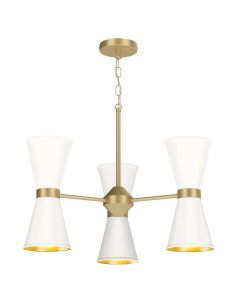 Hyde 6 Light Pendant Butter Brass and Arctic White