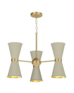 Hyde 6 Light Pendant Butter Brass and Pebble