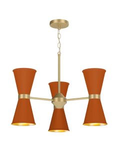 Hyde 6 Light Pendant Butter Brass and Marmalade