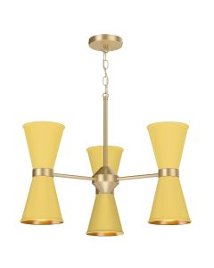 Hyde 6 Light Pendant Butter Brass and Lemondrop
