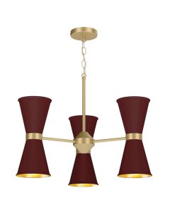 Hyde 6 Light Pendant Butter Brass and Aubergine
