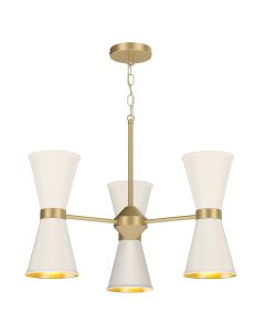 Hyde 6 Light Pendant Butter Brass and Coconut
