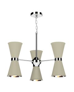 Hyde 6 Light Pendant Polished Chrome and Pebble