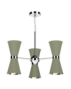 Hyde 6 Light Pendant Polished Chrome and Sage Green
