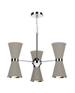 Hyde 6 Light Pendant Polished Chrome and Powder Grey