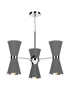 Hyde 6 Light Pendant Polished Chrome and Lead Grey