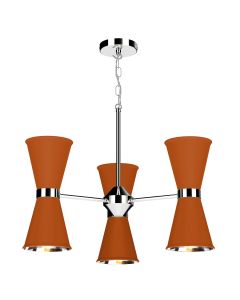 Hyde 6 Light Pendant Polished Chrome and Marmalade