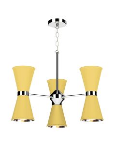 Hyde 6 Light Pendant Polished Chrome and Lemondrop
