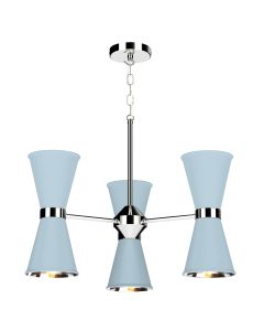 Hyde 6 Light Pendant Polished Chrome and Amalfi Blue