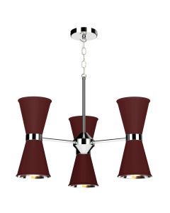 Hyde 6 Light Pendant Polished Chrome and Aubergine