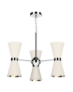 Hyde 6 Light Pendant Polished Chrome and Coconut