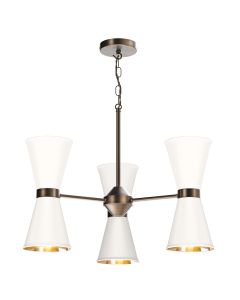 Hyde 6 Light Pendant Antique Brass and Arctic White