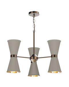 Hyde 6 Light Pendant Antique Brass and Powder Grey