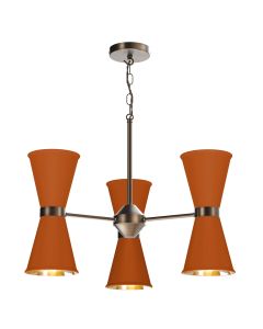 Hyde 6 Light Pendant Antique Brass and Marmalade