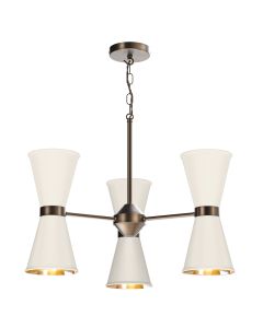 Hyde 6 Light Pendant Antique Brass and Coconut