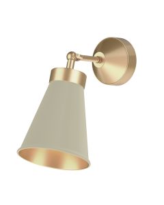 Hyde Wall Light Butter Brass and Pebble
