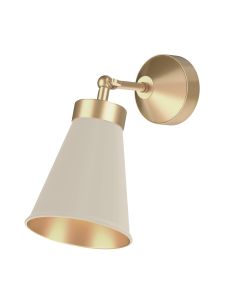 Hyde Wall Light Butter Brass and Cotswold Cream