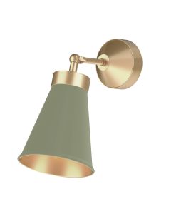 Hyde Wall Light Butter Brass and Sage Green