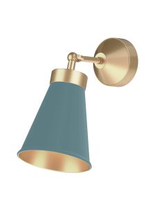 Hyde Wall Light Butter Brass and River Blue