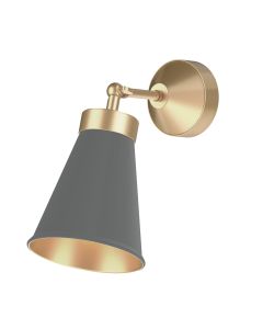 Hyde Wall Light Butter Brass and Lead Grey