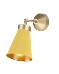 Hyde Wall Light Butter Brass and Lemondrop