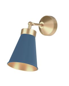 Hyde Wall Light Butter Brass and Persian Blue