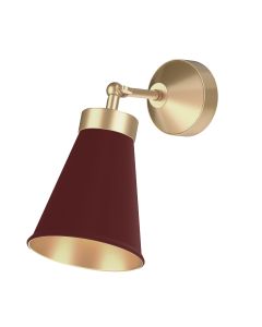 Hyde Wall Light Butter Brass and Aubergine