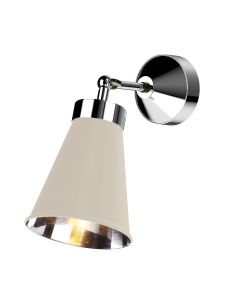 Hyde Wall Light Polished Chrome and Cotswold Cream
