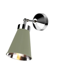 Hyde Wall Light Polished Chrome and Sage Green