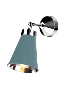 Hyde Wall Light Polished Chrome and River Blue