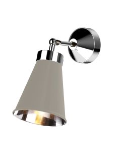 Hyde Wall Light Polished Chrome and Powder Grey