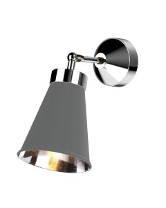 Hyde Wall Light Polished Chrome and Lead Grey