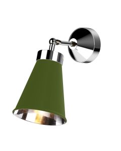 Hyde Wall Light Polished Chrome and Juniper Green