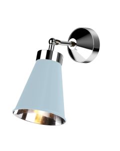 Hyde Wall Light Polished Chrome and Amalfi Blue