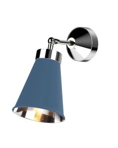 Hyde Wall Light Polished Chrome and Persian Blue