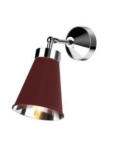 Hyde Wall Light Polished Chrome and Aubergine