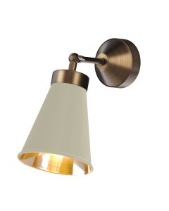 Hyde Wall Light Antique Brass and Pebble