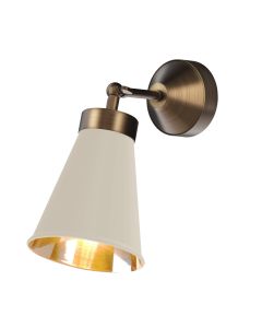 Hyde Wall Light Antique Brass and Cotswold Cream