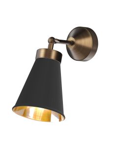 Hyde Wall Light Antique Brass and Black