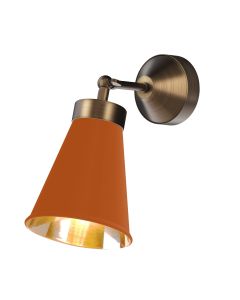 Hyde Wall Light Antique Brass and Marmalade