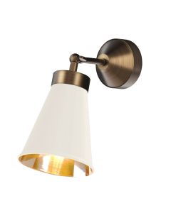 Hyde Wall Light Antique Brass and Coconut