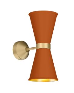 Hyde 2 Light Wall Light Butter Brass and Marmalade