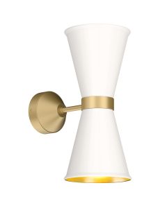 Hyde 2 Light Wall Light Butter Brass and Bespoke