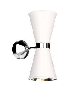 Hyde 2 Light Wall Light Polished Chrome and Arctic White
