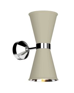 Hyde 2 Light Wall Light Polished Chrome and Pebble